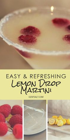 lemon drop martini recipe with raspberries in it