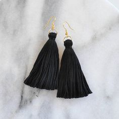 Black Tassel Earrings, Dangle Earrings, Boho Earrings, Best Gifts For Her, Long Tassel Earrings, Bes Black Fringe Tassel Drop Earrings, Elegant Black Dangle Tassel Earrings, Elegant Black Tassel Drop Earrings, Black Bohemian Dangle Plug Earrings, Black Fringe Drop Earrings, Black Dangle Tassel Jewelry, Black Tassel Drop Earrings, Black Dangle Tassel Earrings For Party, Black Fringe Dangle Earrings