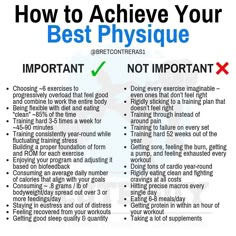 an ad with the words how to achieve your best physique and not important