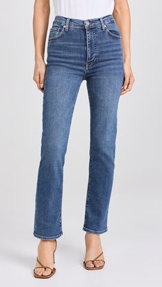 Shopbop - Designer Clothing, Shoes & Accessories Relaxed Fit Straight Silhouette Denim Jeans, Everyday Jeans With Relaxed Fit, Straight Silhouette, Frame Denim Street Style, Pre-washed Straight Leg Rigid Denim Jeans, Frame Denim Jeans, American Brand, Modern Wardrobe, Healthcare Professionals, Straight Jeans