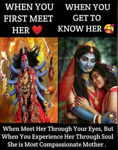 two pictures with the words when you first met, get to her know her