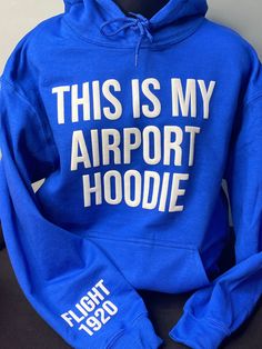 Introducing the perfect companion for your travels - the "This Is My Airport Hoodie". Upgrade your travel wardrobe and make a statement wherever you go with the "This Is My Airport Hoodie". Order yours today and embark on your next adventure in style. Features: Premium quality Pink  hoodie Unisex Bold White 3D Puff "This Is My Airport Hoodie" Comfortable and soft fabric Versatile design for travel or casual wear Cozy hood for extra warmth Available in multiple sizes for the perfect fit Royal Blue Hoodie Outfit, Royal Blue Outfit Ideas Casual, Blue Hoodie Outfit, Hoodies Design Ideas, Finer Womanhood, Royal Blue Outfits, Alpha Fraternity, Phi Beta Sigma, Alpha Phi Alpha