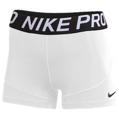 Nike Womens Pro Tight 3 Shorts White/Black Front Compression Tights Woman, Nike Spandex, Cute Nike Outfits, Nike Pro Women, Nike Pro Shorts, Compression Tights, Shorts Nike, Spandex Shorts, Shorts White