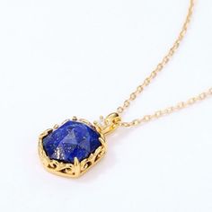 As a gift for your loved ones, this Natural Lapis Lazuli Gemstone 925 Sterling Silver Gold Plated Pendant Necklace will be perfect!What does lapis lazuli symbolize?⭐ Protection Support ⭐ Self Care Confidence ⭐ Healing Cleansing ⭐Lapis lazuli is believed to have a lot of medical benefits by activating the chakras in the body. It is said that it helps boost the immune system, lower blood pressure, purify the blood and soothe any inflammation in the body. It is also said to alleviate insomnia, depr Lapis Lazuli Round Pendant Jewelry Gift, Lapis Lazuli Round Pendant Jewelry For Gift, Sapphire Lapis Lazuli Jewelry For Anniversary, Anniversary Sapphire Lapis Lazuli Jewelry, Lapis Lazuli Natural Stones Jewelry Gift, Lapis Lazuli Jewelry Gift, Blue Engraved Necklace For Gift, Lapis Lazuli Pendant Necklace For Gift, Spiritual Lapis Lazuli Jewelry Gift