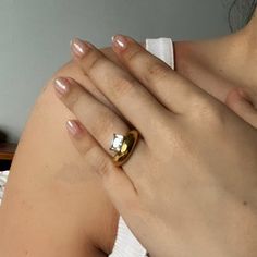 Buy Minimalist Dome Ring, Irregular Dome Ring, Gemstone Dome Ring, Emerald Dome Ring, Gemstone Ring, Statement Ring, Stackable Dome Ring Gems Online in India - Etsy Textured Gold Ring, Hammered Gold Ring, Dome Ring, Etsy Gold Ring, Ring Emerald, Hammered Gold, Domed Ring, Style Expert, Ring Gemstone