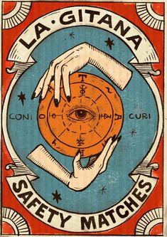 a poster with the words la gittana safety matches on it's side