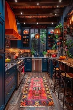 Bohemian Hippie Lifestyle Colorful Eclectic Kitchen, Hippie Kitchen, Colorful Kitchen Ideas, Colorful Kitchens, Maximalist Kitchen, Funky Kitchen, Kitchens Ideas, Bohemian Kitchen, Hippie Lifestyle