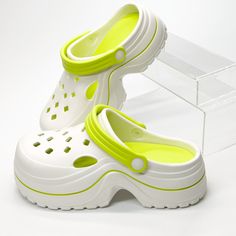 Women's Summer Hollow-Out Thick-Soled Increase Height Slip-On Sandals With, Anti-Slip And Outdoor Beach Shoes Green Fashionable    Plain    Women Shoes, size features are:Bust: ,Length: ,Sleeve Length: White Trendy Slip-on Jelly Sandals, Spring Casual Slide Clogs, Summer Open Toe Non-slip Clogs, Trendy White Platform Slippers With Round Toe, Trendy White Round Toe Platform Slippers, White Closed Toe Platform Slippers For Beach, White Closed-toe Platform Slippers For Beach, Green Flat Heel Casual Clogs, Green Casual Clogs With Flat Heel