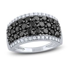 a black and white diamond ring