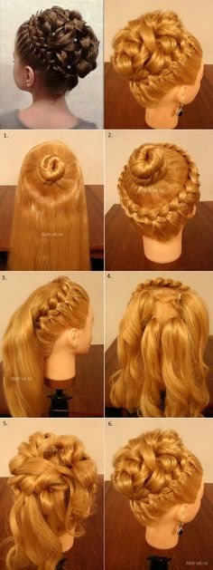 Elegant Braiding Hairstyle With Curls – DIY Sanggul Cepol, Hairstyle With Curls, Braiding Hairstyle, Flower Girl Hairstyles, Braided Updo, Love Hair, Hair Tutorials, Girl Hair, Hair Stuff