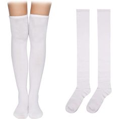 -Cotton -Machine Wash -Package Content: You Will Receive A Pair Of Women Thigh High Socks In White. Comfortable To Wear And Easy To Match With Other Clothes. Good Choice For Daily Wearing. -One Size Fits All: Each Sock Measures About 60cm / 23.6inch In Ordinary Length And The Length Between Toe And Heel Is About 18cm / 7.08inch (Without Being Stretched). The Socks Are Stretchable, Which Can Fit All People. -Reliable Material: The Pair Of Socks Is Made Of 100% Cotton, Durable And Wear Resistant, White Over-the-knee Knee-high Socks For Winter, White Thigh High Hosiery, White Fitted Over The Knee Socks, Fitted White Over-the-knee Socks, White Fitted Over-the-knee Socks, White Stretch Knee-high Legwear, White Knee-high Winter Hosiery, White Fitted Knee-high Socks, White Over-the-knee Winter Stockings