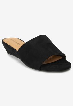 A modern, slip-on silhouette crafted from supple suede-like or fabric material. Inside elastic gore for all-day comfort. PS: There will be variations in Wedge Mules, Platinum Credit Card, Thermal Sweater, London Gifts, Low Wedges, Slip On Mules, Swimsuits For All, Leather Shops, Silhouette Crafts