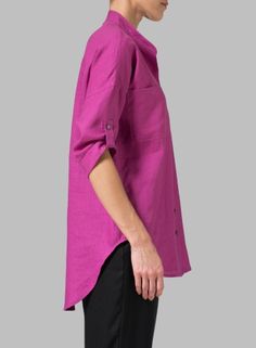 Linen Mandarin Collar Blouse Cheap Cotton Tops With Mandarin Collar, Luxury Cotton Tops With Mandarin Collar, Fitted Tops With Mandarin Collar, Summer Mandarin Collar Blouse, Mandarin Collar Blouse, Collar Blouse, Plus Size Blouses, Mandarin Collar, Plus Size