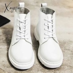 Brand Name: XajzpaBoot Type: Motorcycle bootsShaft Material: Split LeatherOutsole Material: RubberUpper Material: Split LeatherOrigin: Mainland ChinaCN: GuangdongSeason: Spring/AutumnInsole Material: EVAHeel Type: Square heelLining Material: NONEBoot Height: ANKLEItem Type: BootsFashion Element: Cross-tiedDepartment Name: AdultToe Shape: Round ToeHeel Height: Low (1cm-3cm)With Platforms: NoStyle: Punkis_handmade: YesPattern Type: SolidModel Number: HHK011Fit: Fits true to size, take your normal Boots Fall Ankle, Royal Blue Shoes, Boots Female, White Ankle Boots, Fur Shoes, Mid Heel Sandals, Winter Shoes For Women, Genuine Leather Boots, Men Loafers