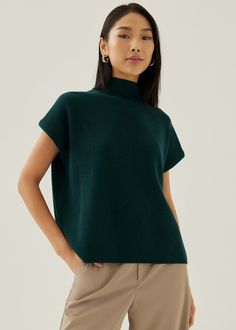 Dencia High Neck Knit Top | Love, Bonito US Relaxed Fit Knit Top, Casual Fine Knit Cashmere Top, Casual Knitted Cashmere Tops, Chic Soft Knit Cashmere Tops, Casual Cashmere Turtleneck Top, Soft Knit Relaxed Fit Top, Casual Cashmere Fine Knit Top, Chic Cashmere Soft Knit Tops, Fine Knit Sweater Vest For Fall