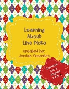 a colorful book cover with the words learning about line plots