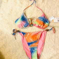 Fubu Colorful Bikini Swimsuit Xl Brand New Only One. What You See Is What You Get. Check Out My Other Items In Shop Ig: Theeyec_ Www.Rootsoflife123 .Com **All Sales Are Final. Please Ask Questions Before Bidding. All Items Will Be Shipped Within 3 Business Day.** Multicolor Lined Swimwear For Vacation, Multicolor Tie-side Swimwear For Beach Party, Multicolor Lined Swimwear For Beach Party, Trendy Fitted Swimwear For Vacation, Multicolor Tie-side Bottom Swimwear For Summer, Summer Multicolor Tie-side Swimwear Bottom, Pink Lined Swimwear For Summer, Multicolor Halter Neck Swimwear For Summer, Multicolor Tie-side Swimwear For Summer