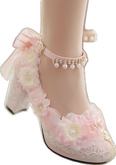 Pink Spring Wedding Shoes, Spring Wedding Shoes With Bow, Cherry Blossom Decorations, Princess High Heels, Cherry Blossom Theme, Steampunk Fashion Female, Pink Sakura, Steampunk Fashion Male, Gothic Skirts