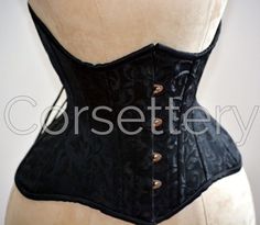 Real Double Row Steel Boned Underbust Corset of Short Design - Etsy Bosnia and Herzegovina Steampunk Black Underbust Corset Belt, Gothic Black Corset Belt With Boning, Black Gothic Corset Belt With Boning, Black Underbust Corset Belt With Boning, Victorian Overbust Fitted Corset, Black Corset With Corset Back For Costume, Black Costume Corset With Corset Back, Black Underbust Corset Belt With Corset Back, Black Fitted Corset For Costumes