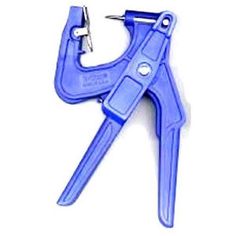 a pair of blue pliers sitting on top of each other