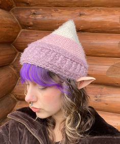 The Willow Bud fisherman is the cutest little acorn beanie with its unique slightly pointed design🌿 Made of super soft materials, this hat is so comfortable you'll forget you're even wearing it!  🌱 one of a kind 🍦  🌱 aqua vine tassels  🌱 all synthetic materials 🌱 one size fits most (fits S-L heads) My head is 22in and it fits nicely over my ears. This hat is a bit larger than the all pink one.  Washing instructions: machine wash cold in delicates bag, lay flat to dry. Pattern: Willow Bud (Bonnet) by @the.entangled.fae Handmade with love by Miran in Qathet, BC, on  traditional Tla'amin Nation Lands. Follow me on Instagram @coastal_critter Cute Soft Winter Hats, Cute Soft Knit Beanie Hat, Cute Soft Knit Beanie One Size, Cute Soft Knit Beanie, Whimsical Yarn Mini Hats For Winter, Cute Soft Beanie One Size Fits Most, Whimsical Winter Yarn Mini Hats, Cute One Size Soft Knit Beanie, Cute Beanie Hats For Fall