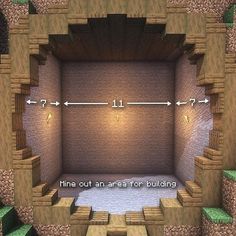 an image of a room that is made out of wood and stone with the words time out area for building