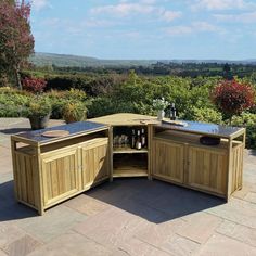 an outdoor bar is built into the ground