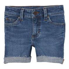 Summertime's coming and your little cowgirl knows it. Swap out her favorite Wrangler girls' jeans for this pair of little girls' denim shorts. The cuffed shorts are authentically styled with the Wrangler patch and 'W' stitching on the back pockets. This style is also enhanced with our adjust-to-fit waistband for a fit she can count on even as she grows. Regular Fit Adjustable Waist Embroidered Pockets Branded Patch 91% Cotton/ 8% Polyester/ 1% Spandex Girls Denim Shorts, Tractor Supply, Cuffed Shorts, Girls Denim, Kids Shorts, Girls Jeans, Short Pants, Tractor, Denim Shorts