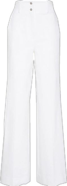 White Straight Leg Jeans With Belt Loops, Elegant White Straight Jeans, Elegant White Bottoms With Five Pockets, Classic White Jeans For Work, White High Rise Jeans With Belt Loops, High-rise White Jeans With Belt Loops, High Rise White Jeans With Belt Loops, Chic White Bottoms With Straight Hem, Elegant White Cropped Pants