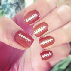 football season must Super Bowl Nails, Football Nail Art, Do It Yourself Nails, Football Nails, A Football, Creative Nails, Mani Pedi, Football Season, Up Girl