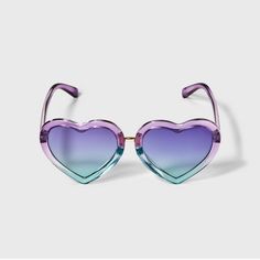 Girls' Heart Sunglasses - Cat & Jack™ Purple/Blue Purple Sunglasses, Girls Heart, Tour Outfits, Heart Shaped Sunglasses, Beads Bracelet Design, Pink Sunglasses, Heart Sunglasses, Bracelet Design, Soft Purple