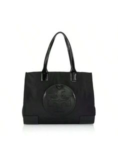 The iconic Ella nylon tote bag in miniature size is highlighted with faux patent leather trim and the signature logo. 
Top magnetic closure 
Dual handles 
Two inside pockets 
Nylon/synthetic 
Imported 
SIZE 
Handle drop, about 6" 
12" W x 9.5" H x 3.5" D 
ABOUT THE BRAND 
Since debuting her brand in 2004, New York-based designer Tory Burch has made an impact on the fashion world with her handbags and shoes, and playful-yet-polished clothing. Today, Burch remains inspired by color and travel, wit Black Shoulder Bag With Logo Hardware In Coated Canvas, Black Coated Canvas Shoulder Bag With Logo Hardware, Canvas Tote Shoulder Bag With Logo Hardware, Canvas Shoulder Bag With Logo Hardware For Shopping, Coated Canvas Tote Bag With Logo Hardware, Tan Shoulder Bag With Double Handle And Logo Hardware, Double Handle Coated Canvas Shoulder Bag With Logo Hardware, Tan Shoulder Bag With Logo Hardware, Shopping Shoulder Bag With Logo Hardware And Coated Canvas