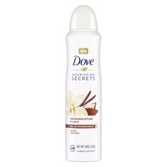 Dove Nourishing Secrets Dry Spray Antiperspirant Indulging Ritual Vanilla and Cocoa Butter Dove Spray, Dove Nourishing Secrets, Dove Antiperspirant, Underarm Care, Female Products, Bath Scrub, Dove Deodorant, Warm Bathroom, Deodorant For Women