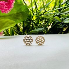 A symbol of beauty and spiritual promise. Each earring features an intricate lotus design in polished 14k gold. These post earrings is secured with screw backs or push backs. *Product Details* Material: 14K Gold Metal Color: Yellow Gold Earring Size: Length (6.75mm), Width (6.75mm) Metal Finish: Polished Post Length: 8mm long for Screw Back and 9mm for Push Back Sold in Pair (2 earrings) Occasion: Everyday use, Birthday Present, Thank You Gift, Valentine's Day, Mother's Day, Friendship, Christma 2 Earrings, Lotus Design, Diwali Gifts, Flower Stud Earrings, Yoga Jewelry, Flower Stud, Gold Earring, Flower Earrings Studs, Yellow Gold Earring