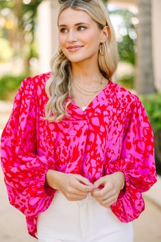 This blouse is so vibrant and fun! IT's the perfect blouse to style for a day at the office or grabbing lunch with the girls. No matter where you take this blouse you are sure to get plenty of compliments!
V-neckline
Long bubble sleeves
Leopard print
Minimal stretch
Poppy is wearing the small. Leopard Blouse, Perfect Blouse, Mint Julep Boutique, Pink Leopard, Fuchsia Pink, Model Fits, The Office, Leopard Print, Matter