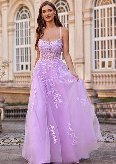 Really Pretty Prom Dresses, Prom Dresses For Enchanted Forest Theme, Lavender Sparkly Dress, Rapunzel Sweet 16 Dress, Purple A-line Gown With Fitted Bodice, Highschool Prom Dresses, Rapunzel Prom Dress, Purple Dress Formal Classy, Light Purple Prom Dresses