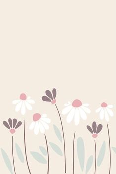 daisies on a beige background with black and white flowers in the foregrounds