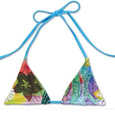 New With Tags Reversible To Patterned Side Or Aqua Color, So It’s Basically 2 In 1 !! Reversible Swimwear For Summer Beach, Adjustable Blue Swimwear For Festivals, Casual Halter Neck Swimwear For Festivals, Blue Swimwear With Adjustable Straps For Festival, Fun Festival Swimwear With Triangle Top, Fun Triangle Top Swimwear For Festivals, Surf Bikinis, Reversible Bikinis, Aqua Color