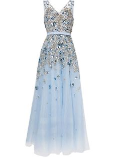 Shop Saiid Kobeisy bead-embellished tulle gown Saiid Kobeisy Couture, Gown Sewing Pattern, Saiid Kobeisy, Gown Blue, Bead Embellishment, Sequin Embellishment, Blue Tulle, Royal Outfits, City Dress