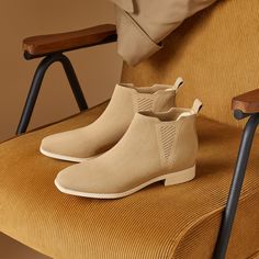 Slip-On Square-Toe Ankle Chelsea Boots (Ryan Slip-On), Nude Peach, EU39.5 | VIVAIA White Dress Skirt, Ankle Chelsea Boots, Griffon Dog, Border Box, Font Face, Women Shirts Blouse, Effortless Chic, Medical Professionals, First Order