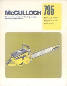 a manual for the mcculloch 705 electric chainsaw with instructions on how to use it