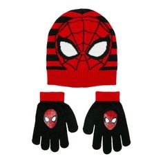 Boys Spider-Man Beanie Style Hat and Glove Set, Red, One Size. If you are looking for a fun, stylish way to keep your little one warm this season, look no further! You cant go wrong with this adorable Spider-Man themed 2-piece cold weather gear set! This adorable set features a beanie hat and a pair of coordinating gloves. These warm and practical accessories are great for both school and play activities! For young men, children. Made in China. Gender: male.  Age Group: kids. Novelty Red Winter Hat, Red Novelty Winter Hats, Playful Red Winter Hat, Spider Man Beanie, Practical Accessories, Men's Beanies, Cold Weather Gear, Beanie Style, Red One