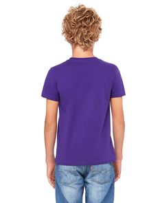 Youth Jersey T-Shirt - TEAM PURPLE - XL | Bella + Canvas Youth Jersey T-Shirt in Team Purple Size XL | Cotton CVC, CV, BCCVC, B, BC Columbia Blue, Deep Teal, Font Styles, Neon Colors, Lovely Colors, Jersey T Shirt, Jersey Shorts, Cool T Shirts, Bella Canvas