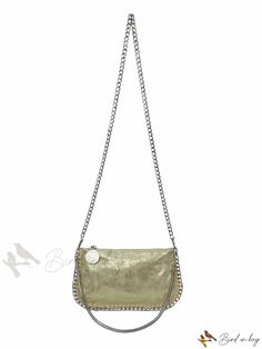 Bird in Bag - Decorative Baguette Bread Gold Baguette Shoulder Bag For Everyday Use, Gold Baguette Bag For Everyday Use, Gold Baguette Bag With Detachable Strap For Everyday Use, Everyday Gold Baguette Bag With Removable Pouch, Gold Crossbody Baguette Bag For Everyday, Everyday Gold Baguette Bag With Adjustable Strap, Baguette Bread, Chain Pattern, Plain Style