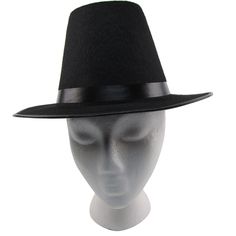 Colonial Pilgrim Tall Black Wide Brim Hat This authentic looking Tall Black Wide Brim Hat would make the perfect accessory to a Pilgrim or Puritan costume, theatre prop, or hat collection. The Colonial Black Hat looks just like those worn by upstanding gentlemen from the Pilgrim and Puritan era, used to keep the sun off. This Wide Brim Hat would be the perfect accessory for a Pilgrim or Puritan Halloween Costume, could be used a a theatre prop or Thanksgiving reenactments, or add to an old-fashi Puritan Costume, Colonial Hat, Bobs Burgers Louise, Pilgrim Costume, Thanksgiving Accessories, Black Wide Brim Hat, The Crucible, Decor Videos, Fall Is In The Air