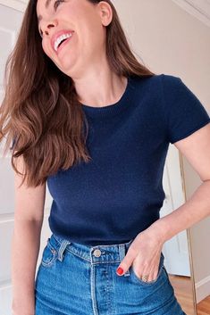 J.Crew Cashmere Short Sleeve Tee in size XS Basic Clothing, Timeless Basics, Clothing Staples, Easy Canvas, Jenni Kayne, Window Shopping, Clothing Inspiration