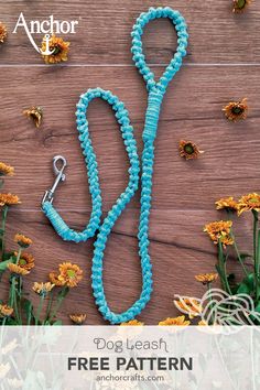 a dog leash is laying on the ground with flowers around it and text overlay that reads, free pattern