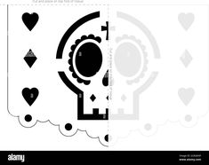 an image of a playing card with hearts on it and the back side cut out