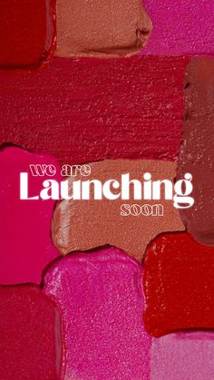 there is a pink and red background with the words launching on it