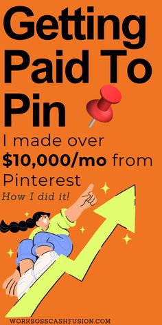 an advertisement for pinterest is shown with the words getting paid to pin